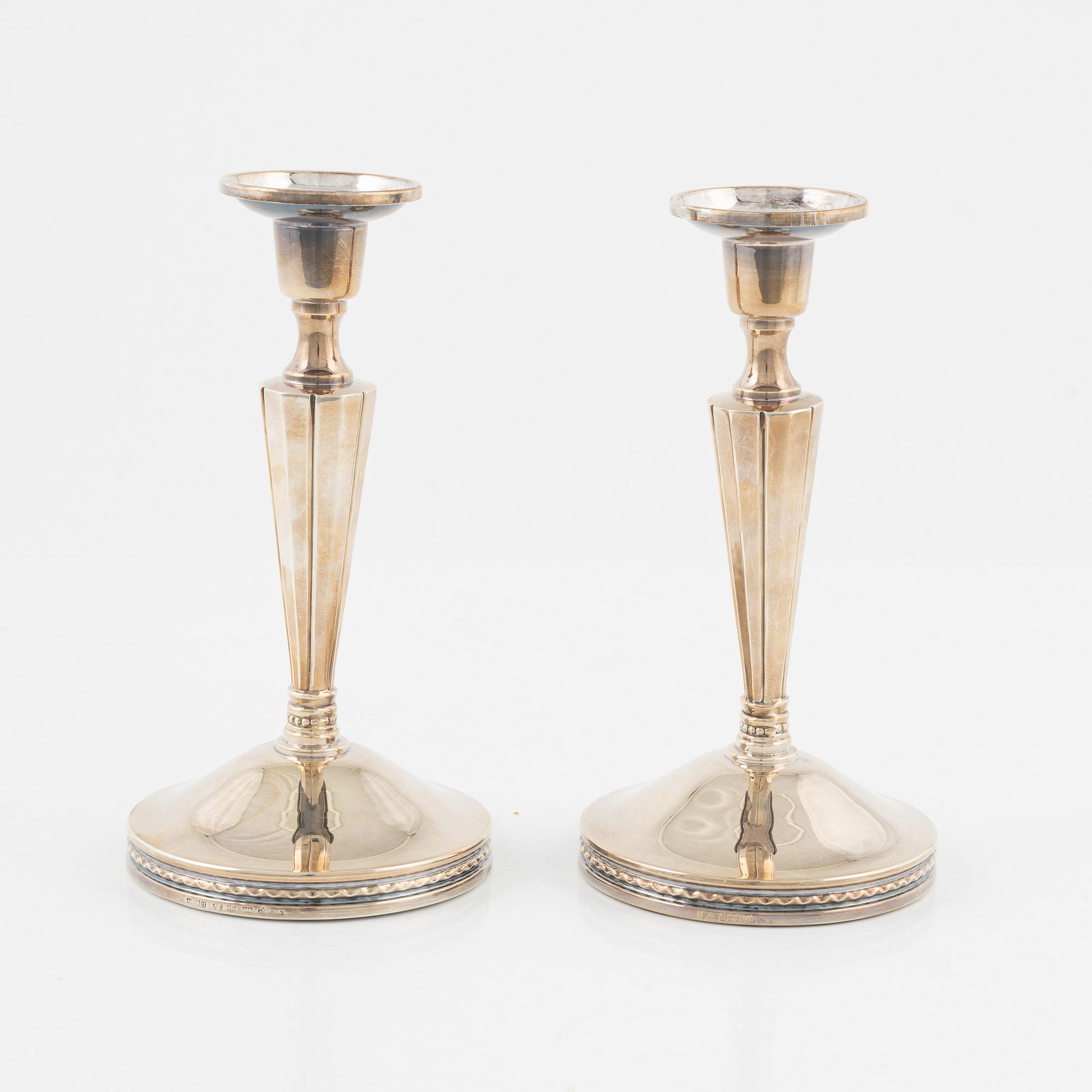 Eric Löfman, ljusstakar, ett par, silver, MGAB, Uppsala, 1976.