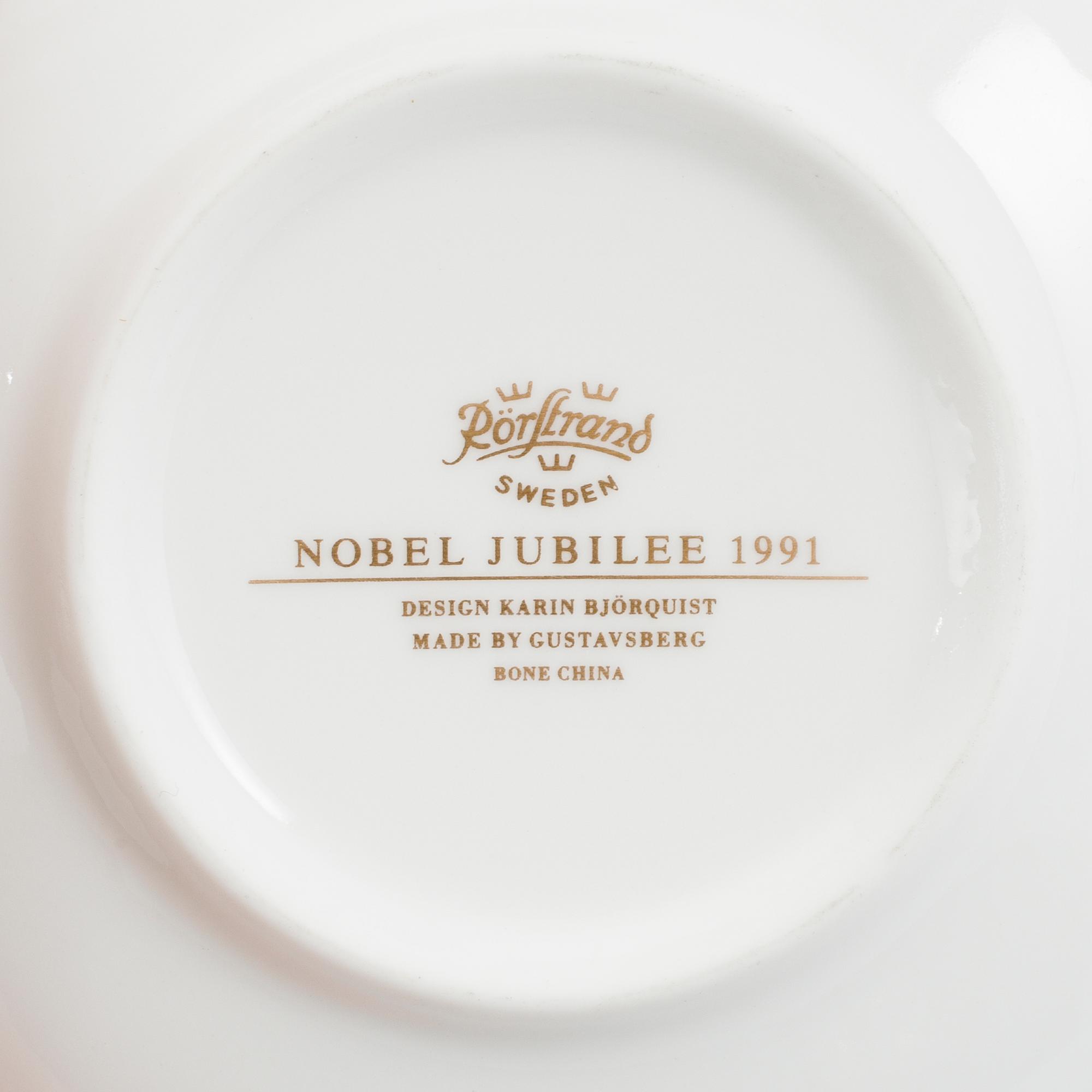 KARIN BJÖRQUIST, bowls with covers (12), bone china, "Nobel Jubilee 1991", Rörstrand.