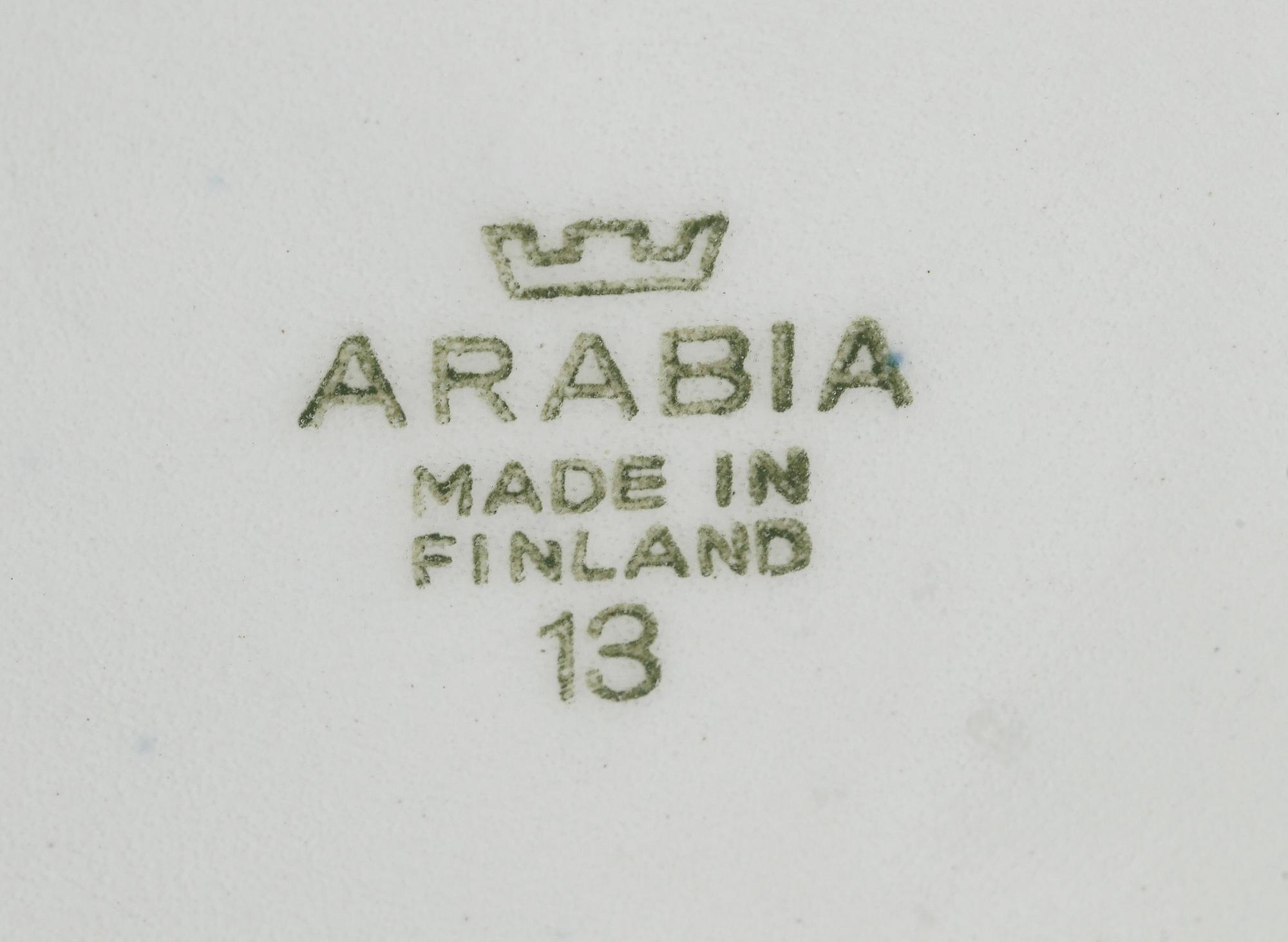 TVÄTTSET, 5 delar, fajans, Arabia, Finland, 1900-talets första hälft.