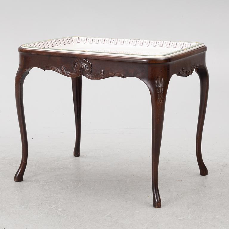 A Rococo-style tea table, Rörstrand, Sweden, 1910's.