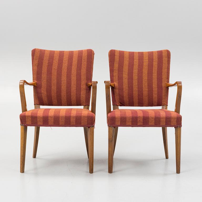 Six armchairs, Aski A.B Svenska kontorsmöbelindustrier, mid 20th century.