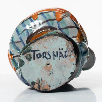 Allan Ebeling, two glazed ceramic sculptures of musicians, Torshälla.