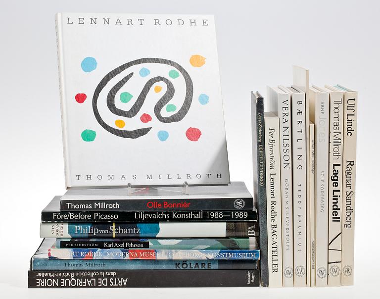 PARTI KONSTBÖCKER OCH BROSHYRER, 17 stycken.