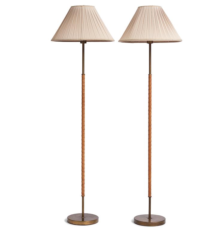 Harald Notini, possibly, a pair of floor lamps model "15750", Arvid Böhlmarks Lampfabrik, Stockholm 1950s-60s.