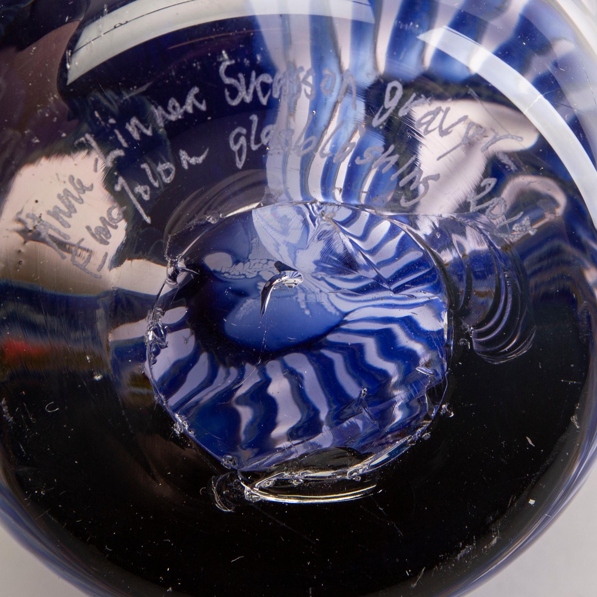 Elna Melusine Jolom and Anna Linnéa Svensson singed and dated 2015 graal glass vase.