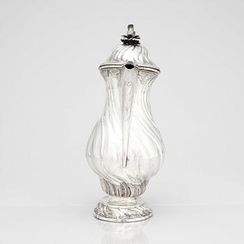 Petter Kleen, kaffekanna, silver, Ystad 1761, rokoko.