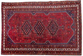 289. OLD AFSHAR CARPET, 294x197 cm.