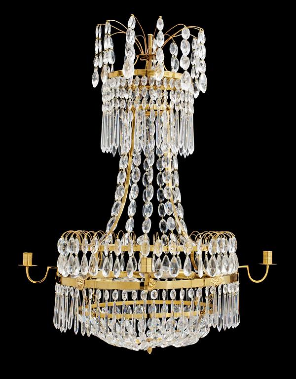 A late Gustavian-style 20th century four-light chandelier.