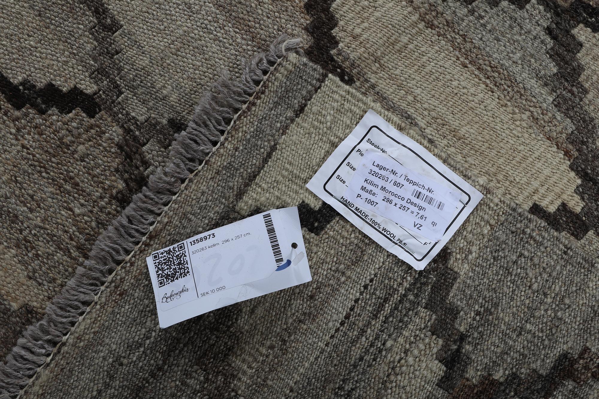 A carpet, Kilim, Morocco design, 296 x 257 cm.