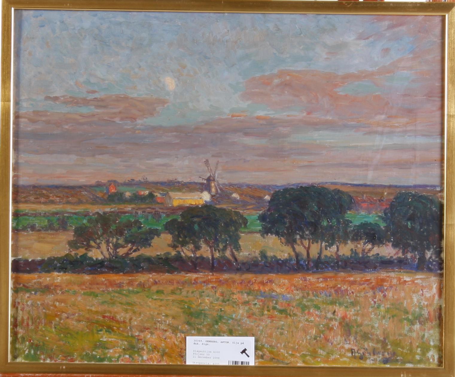 GENBERG, ANTON. Olja på duk. Sign.