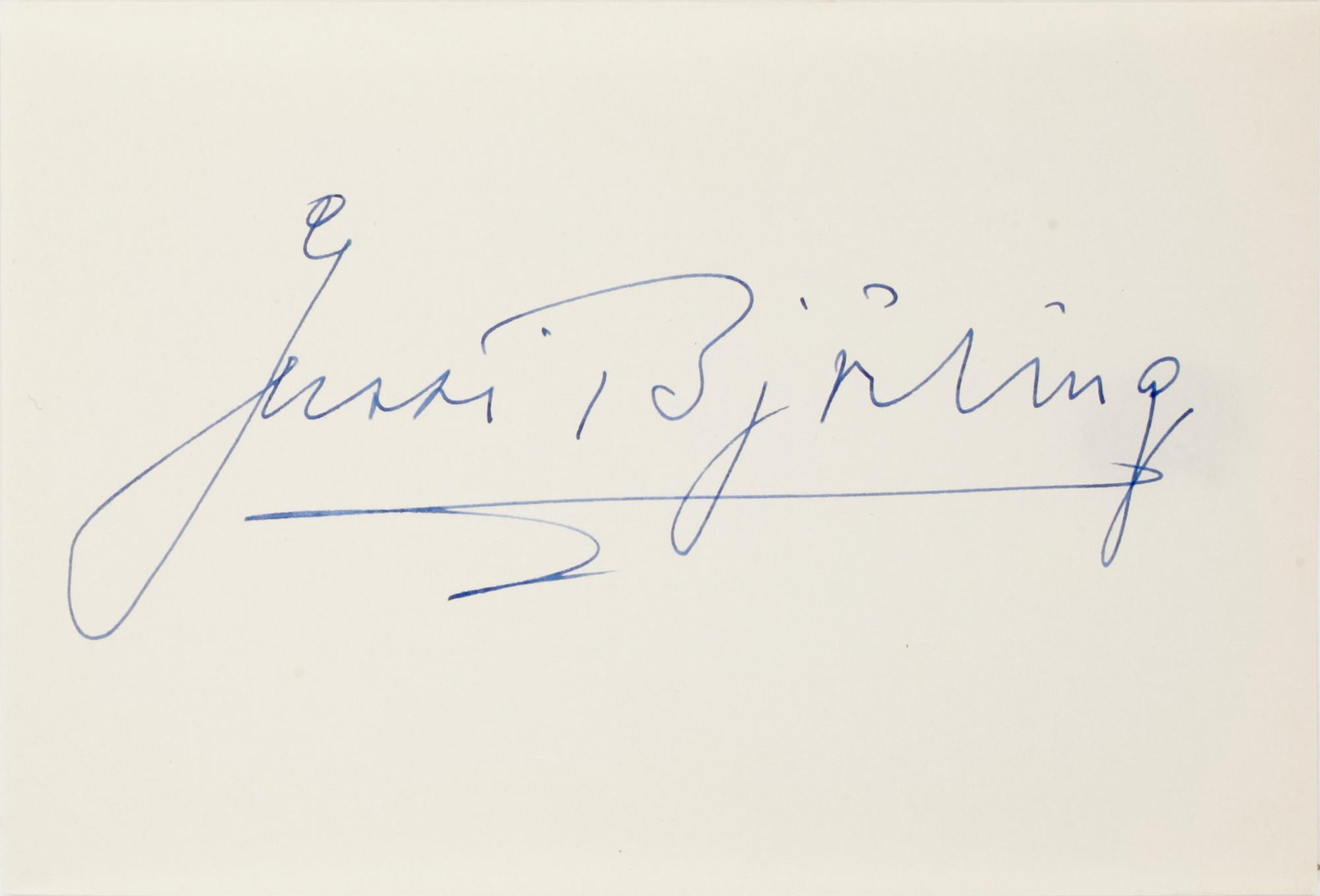AUTOGRAFER, 2 st, Jussi o Anna Lisa Björling, egenhändiga.