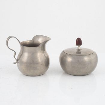 Josef Frank, a pewter sugar bowl and creamer, Svenskt Tenn, Stockholm 1951-52.