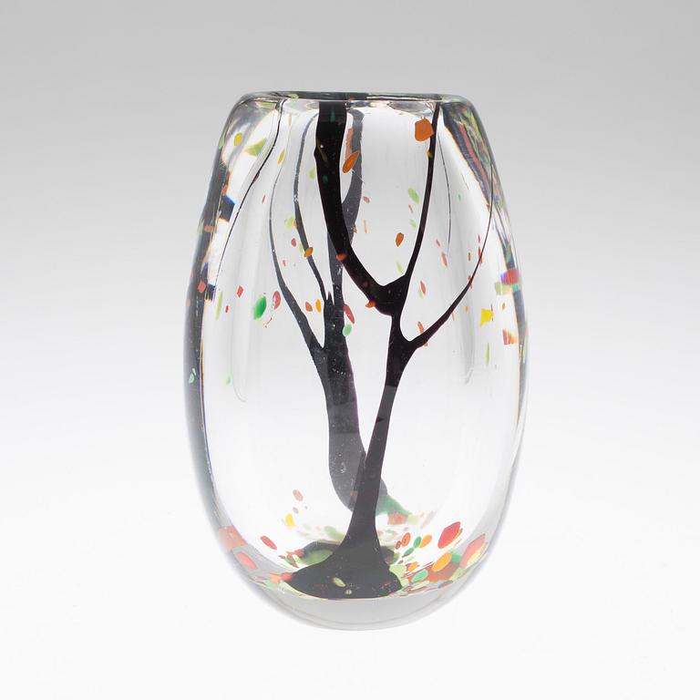 A Vicke Lindstrand glass vase "Höst" from Kosta signerad Kosta LU 2013, 1950s.