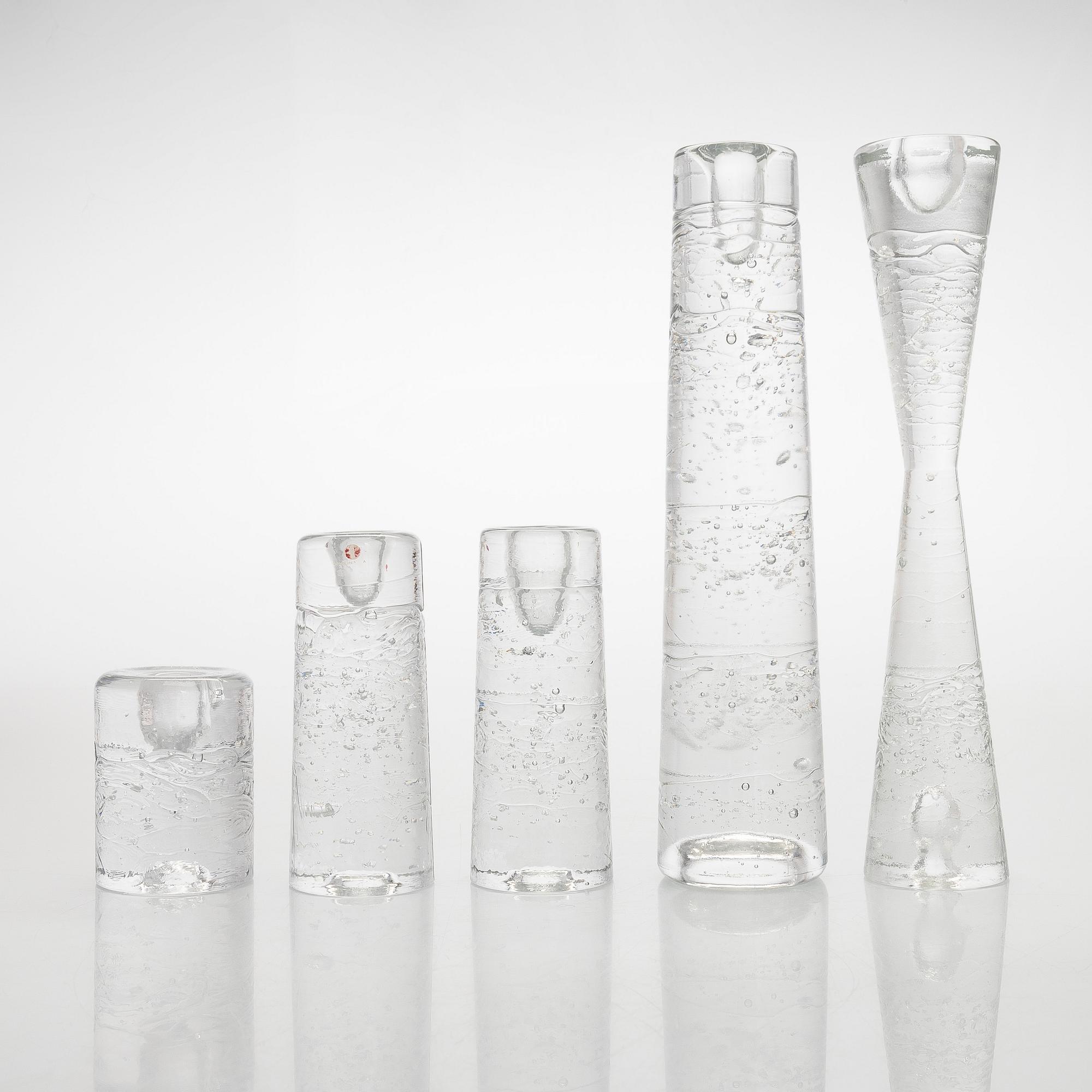 Timo Sarpaneva, taide-esineet, 5 kpl, "Arkipelago"-sarja, Iittala.