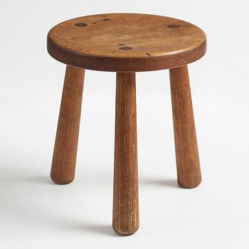 Axel Einar Hjorth, an "Utö" stained pine stool, Nordiska Kompaniet, Sweden 1930's.