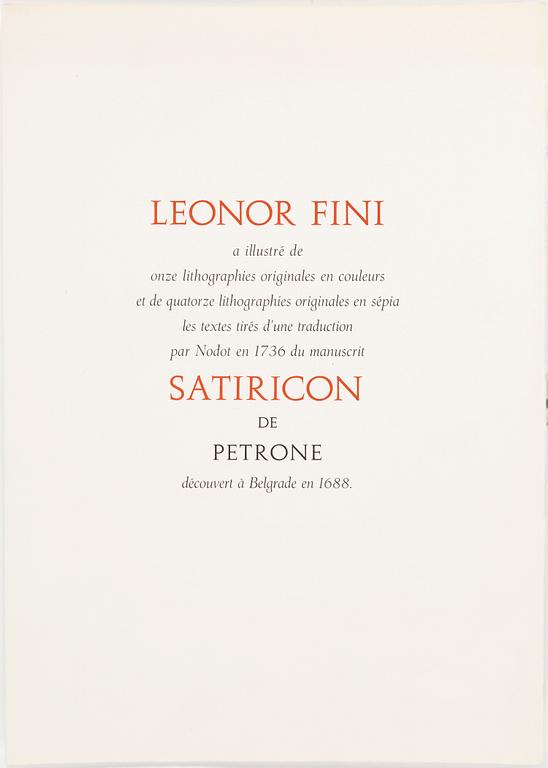 LEONOR FINI, a set of ten signed coloured lithographs, "Satiricon", nr 131, 1970.