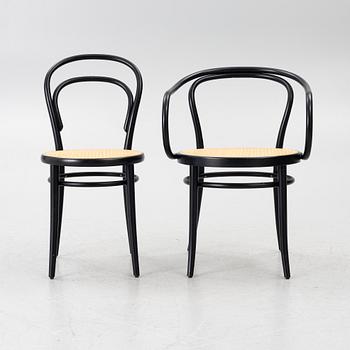Michael Thonet, stolar, 6 st modell 18, karmstolar 2 st modell 30,  Ton.