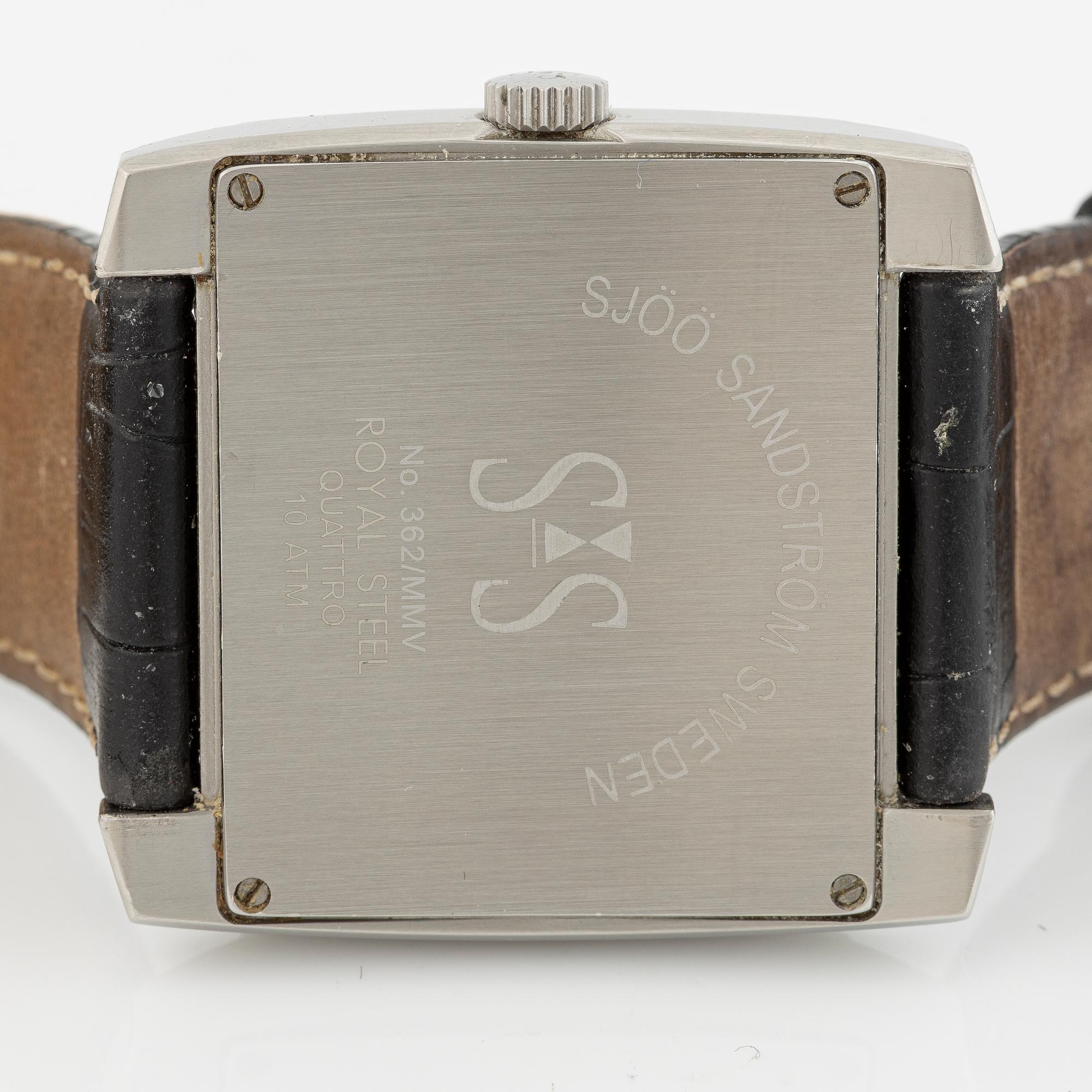 Sjöö Sandström, Royal Steel, Quattro, armbandsur, 40 x 33,5 (43,5) mm.
