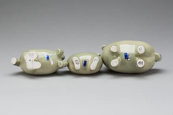 FIGURINER, porslin, 3 st.  Stig Lindberg, Gustavsberg.