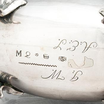 A pair of Swedish Rococo sauce-jugs, mark of Anders Schotte, Uddevalla 1794.