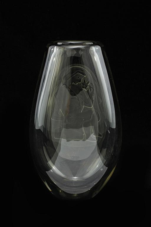 VAS, glas, Vicke Lindstrand, Kosta, 1950-tal.