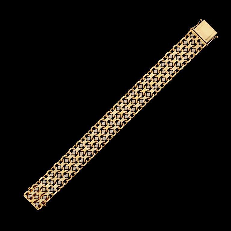 ARMBAND, 18K rött och vitt guld. Vikt 56 ca g.