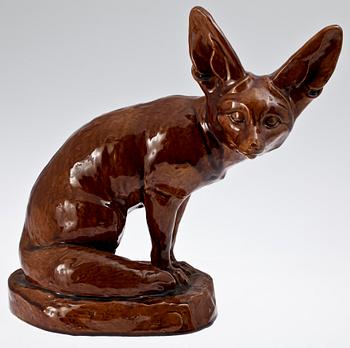 FIGURIN, keramik, sign Sandoz, Frankrike, sent 1900-tal.