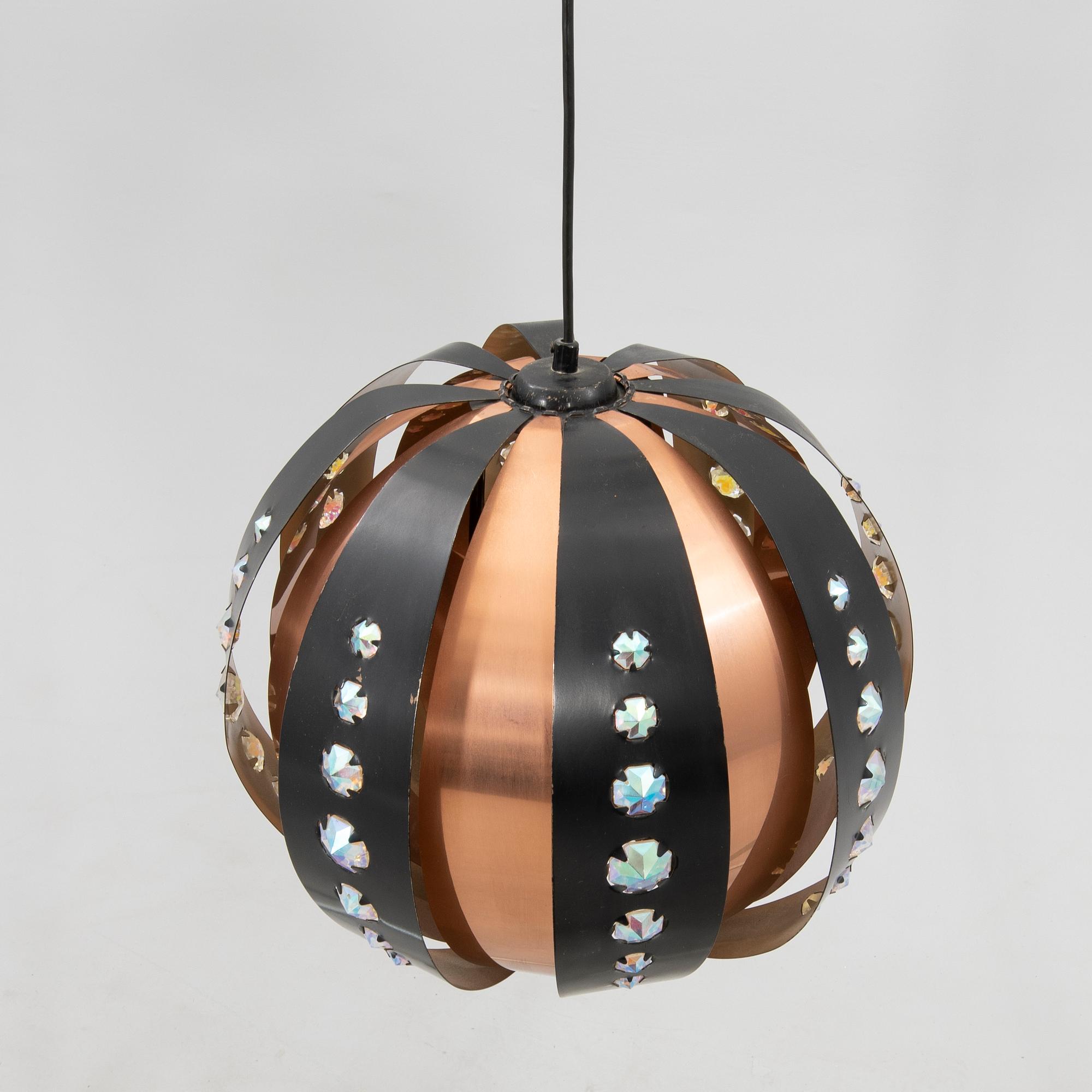 Taklampa, troligen Werner Schou, Coronell Electro, Danmark, 1900-talets andra hälft.