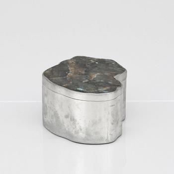 Estrid Ericson, a pewter lidded box with labradorite, Svenskt Tenn, Stockholm 1974.