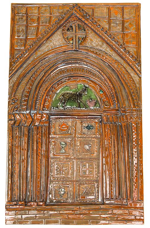 Rut Bryk, a stoneware wall relief signed a tergo BRYK.