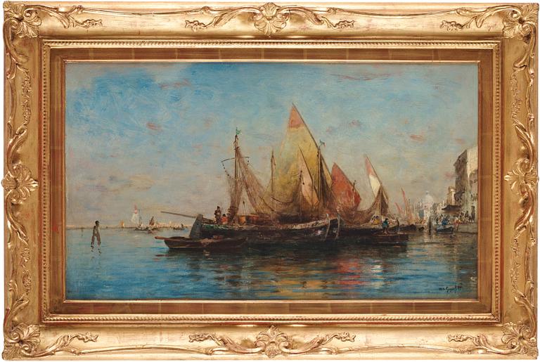 Wilhelm von Gegerfelt, Ships on the Venice lagoon ("Lagunen i Venedig").