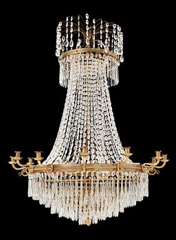 741. A late Empire 1830/40's twelve-light chandelier.