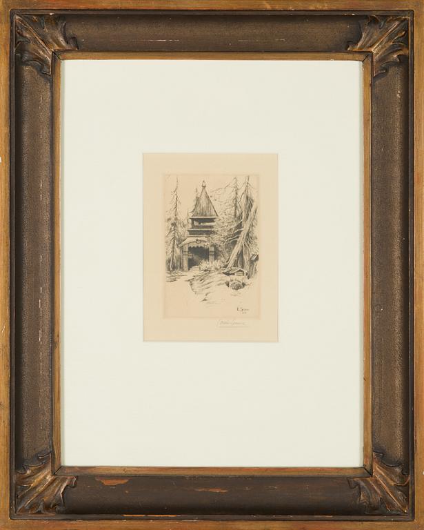 Louis Sparre, etching, plate signed and dated -43, pencil signed.