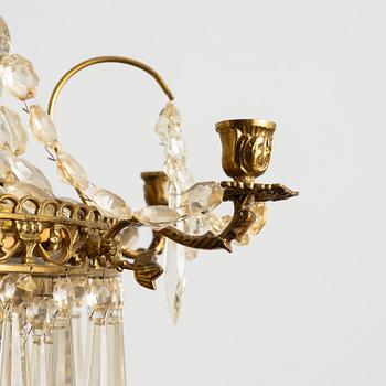 Chandelier, for six candles, mid-20th century.