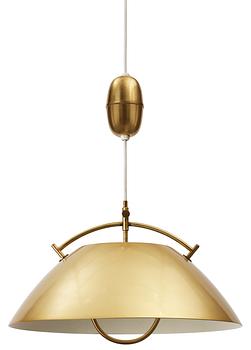 27. A Hans J Wegner brass hanging lamp by Louis Poulsen, Denmark.