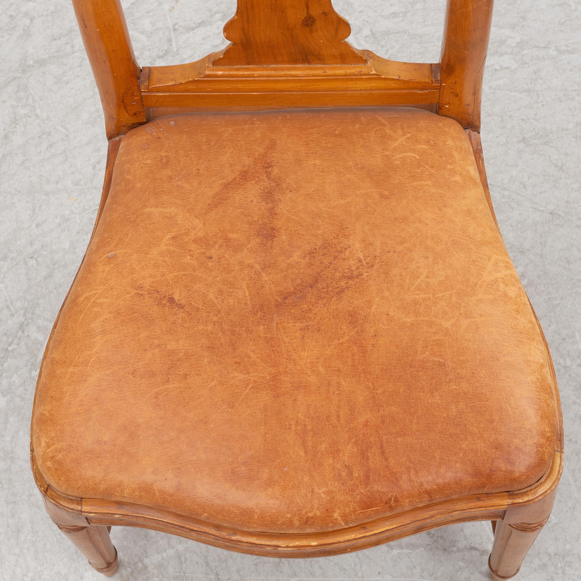 A pair of Swedish transitional chairs, Stockholm, later part 18th century.