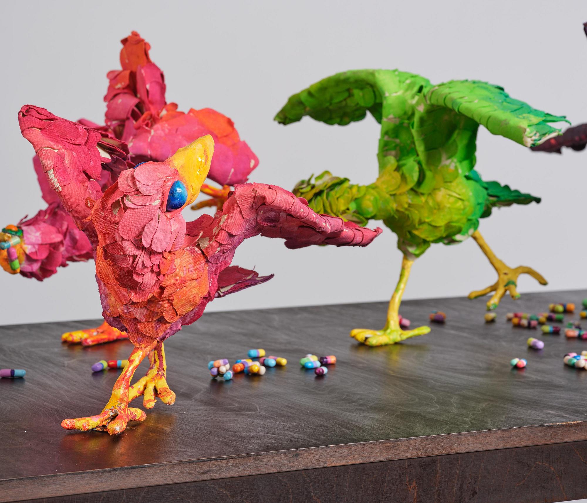 Nathalie Djurberg & Hans Berg, "A Thief Caught in the Act (Flock of Birds)".