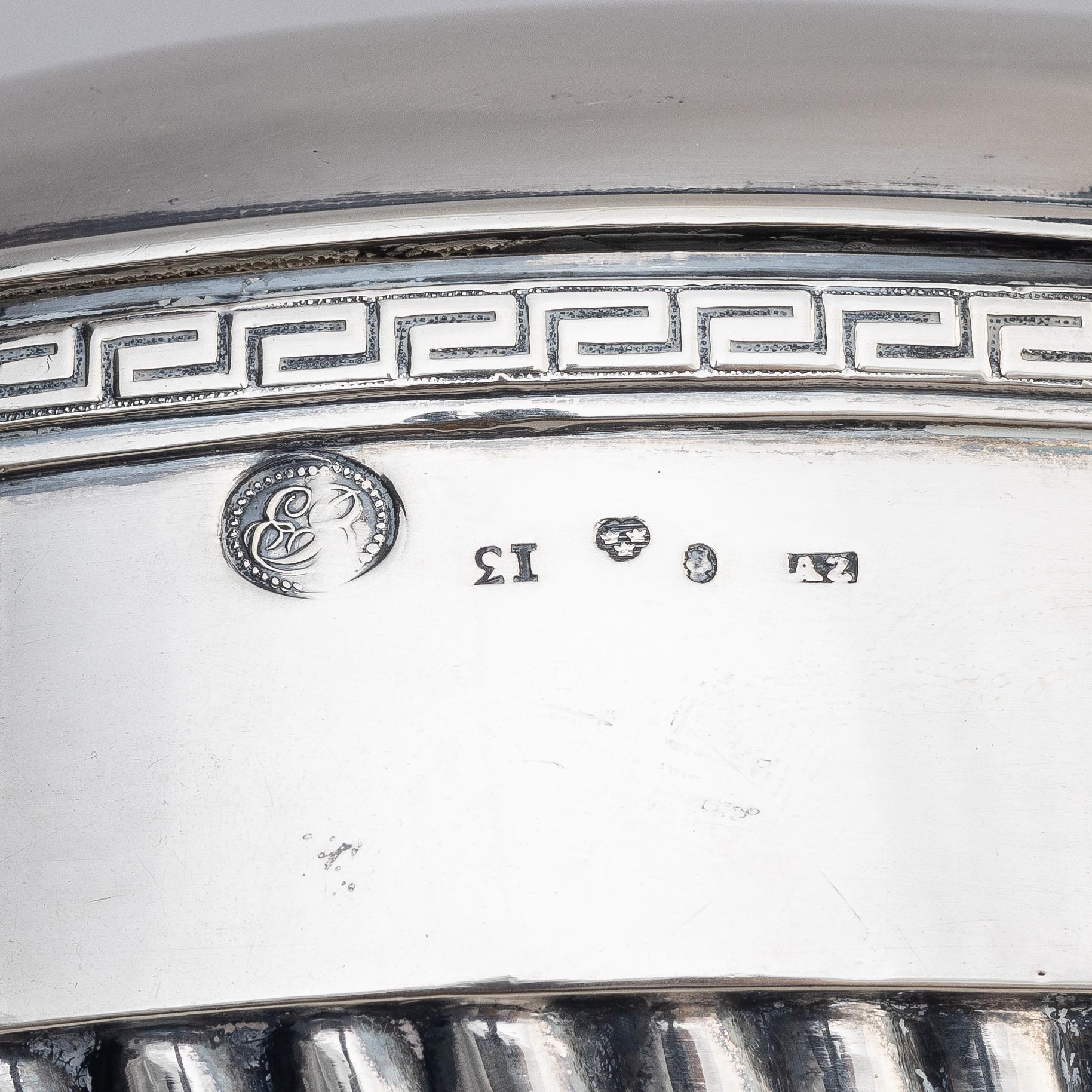 A Swedish 19th century silver sugar-casket, mark of Adolf Zethelius, Stockholm 1815.