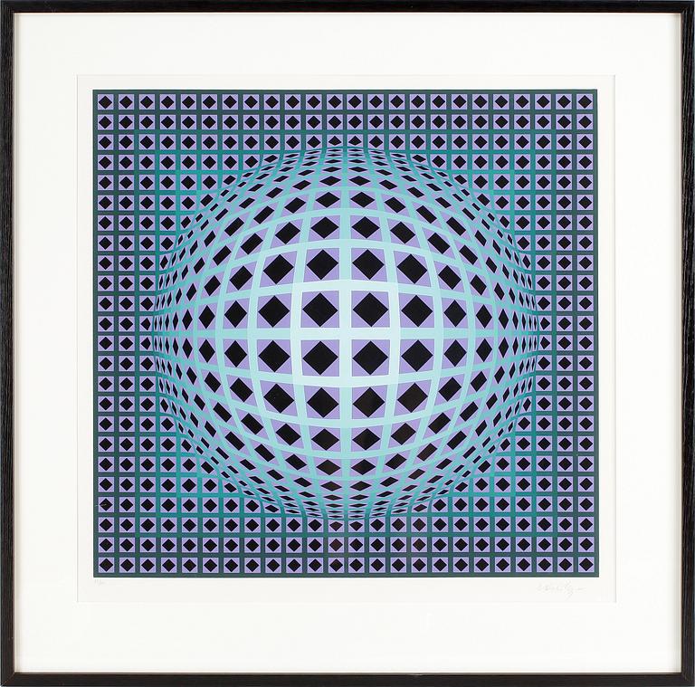 VICTOR VASARELY, färglitografi, signerad och numrerad 29/250.