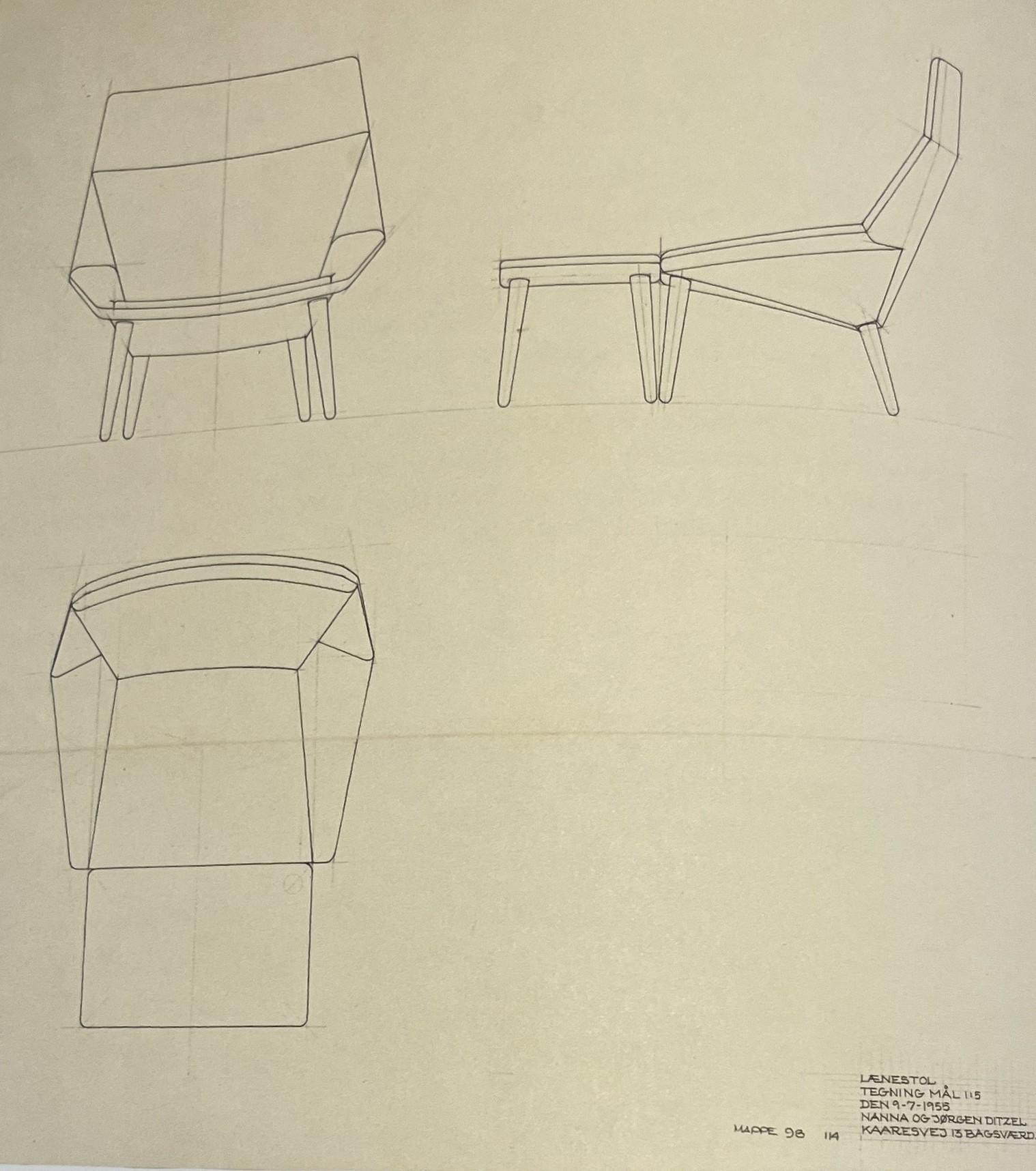 Nanna & Jørgen Ditzel, a rare armchair model "93", Søren Willadsens Møbelfabrik, Denmark, 1950s.