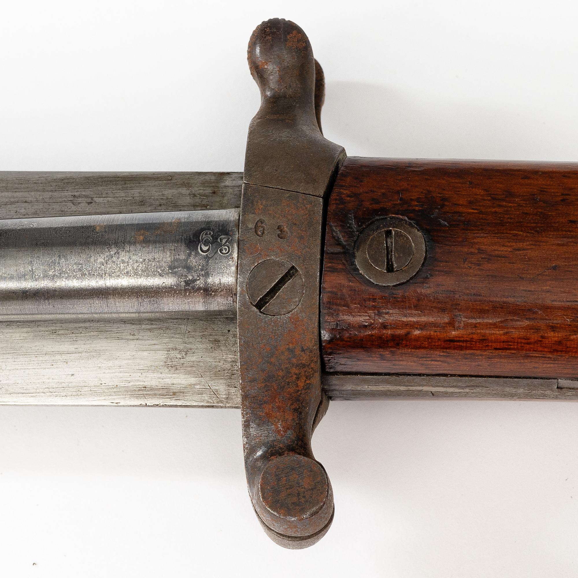 Combination weapon, Prison guard cutlass m/1865, with sheath.