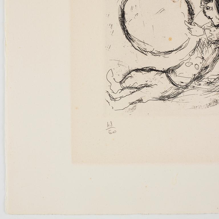 Marc Chagall, MARC CHAGALL, etching in colour, 1968, signed in pencil and numbered 43/50.