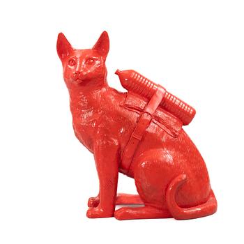 William Sweetlove, "Cloned Cat with Pet Bottle" (Red).