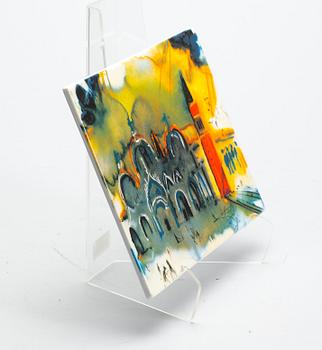 VÄGGPLAKETT, porslin. Salvador Dali, efter.Numer 513. Hous Huissier De Justice A Limoges.