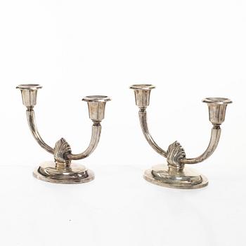 David Andersen, candelabra, a pair, silver, Norway, after 1925.