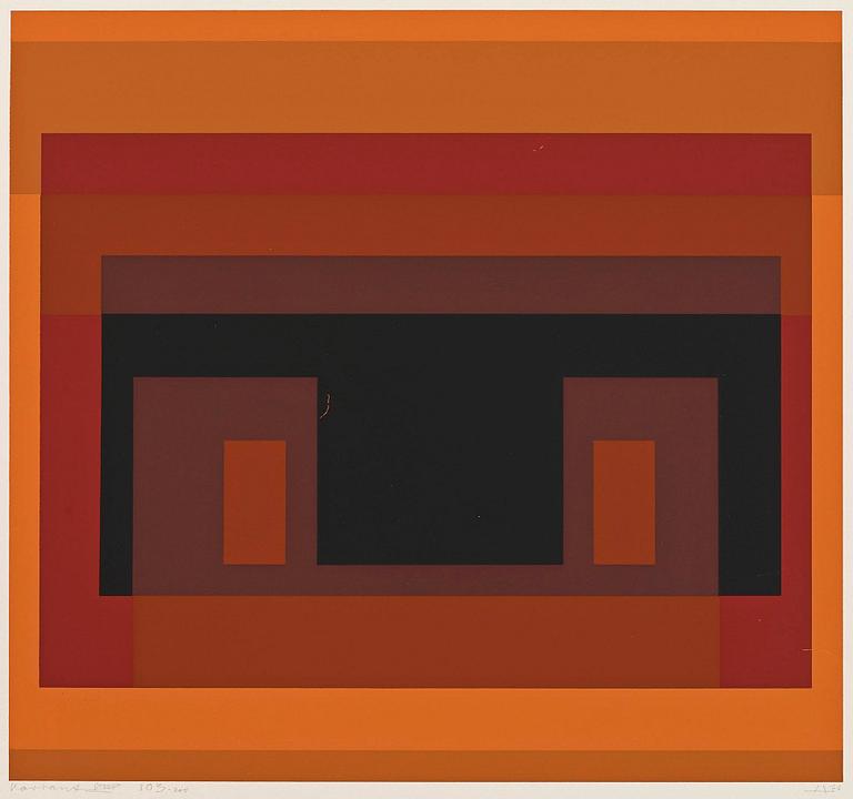 JOSEF ALBERS, 9 färgserigrafier, signerade med blyerts, daterade 1966, numrerade 103/200.