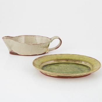 Karin Bengtson, a set of five ceramic objects, signed, Vimmerby Sweden.