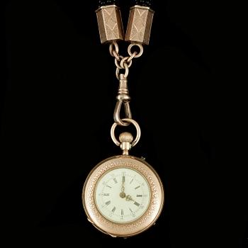 FICKUR, dam, 14k guld, 1900-talets början. Total vikt ur ca 24 gram.