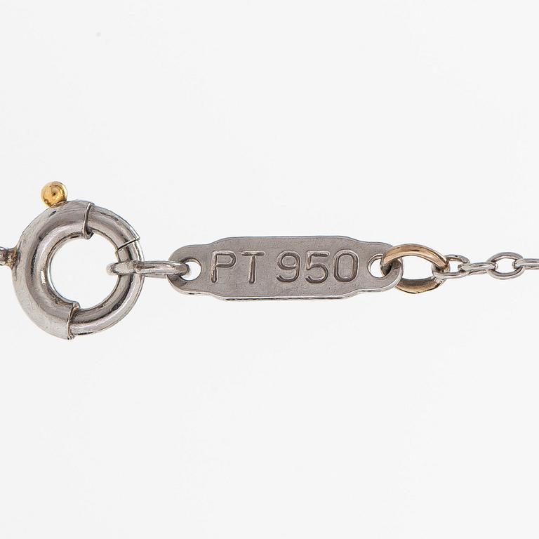 Tiffany & Co, kaulakoru, risti, platinaa ja timantteja, yht. noin 0.66 ct.