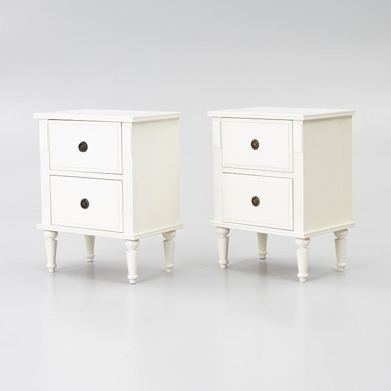 A pair of bedside tables, contemporary.
